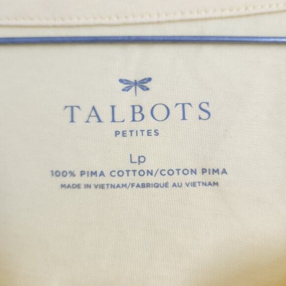 Talbots Yellow Short Sleeve Top Womens Petite Large LP - Picture 3 of 4